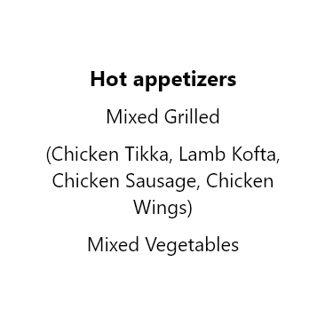 Hot appetizers